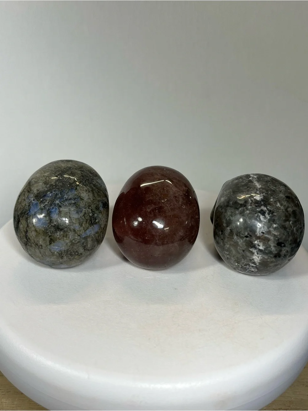 Carved Skulls-choice of one Que Sera,Strawberry Quartz, Sodalite Syenite